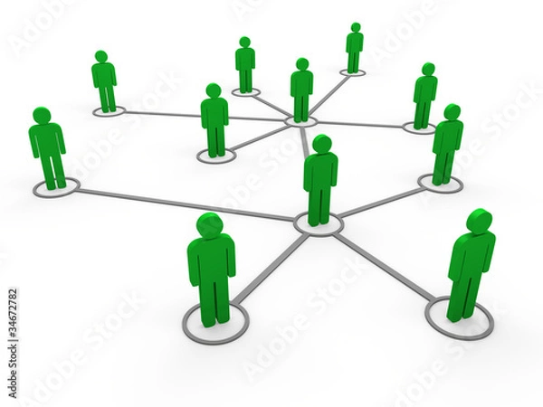 Fototapeta 3d green network team