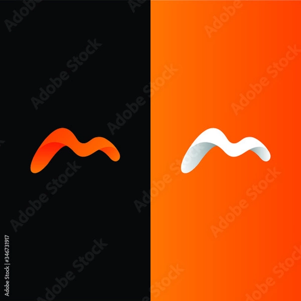 Fototapeta Abstract M Shape Logo