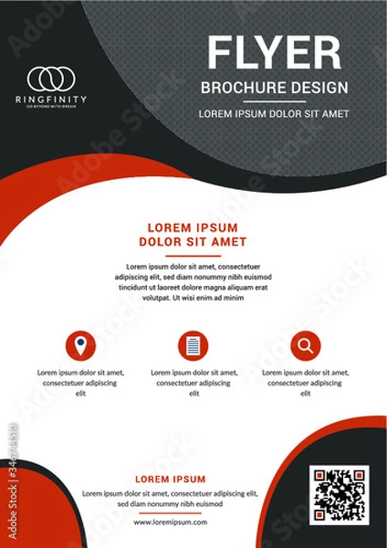 Fototapeta Professional Business template for flyer poster brochure cover. Graphic design layout With graphic elements and space for photo background