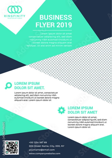Fototapeta Professional Business template for flyer poster brochure cover. Graphic design layout With graphic elements and space for photo background