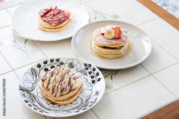 Obraz 自宅でお菓子作り　フルーツパンケーキ　