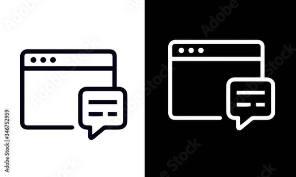 Fototapeta Help and Support Line Icons vector design black and white 