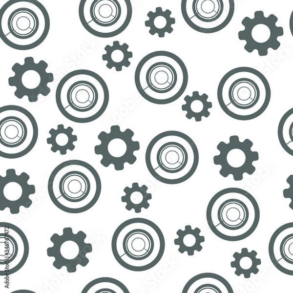 Obraz Gear Gray abstract ornament. Technical template for clothes, wallpapers, packaging.