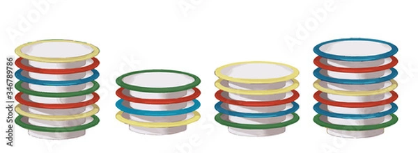 Obraz イラスト素材: 回転寿司　皿