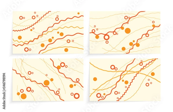 Obraz 4 Different abstract backgrounds, Dynamic geometric shapes compositions, Flat and clean style, Applicable for any graphic works.