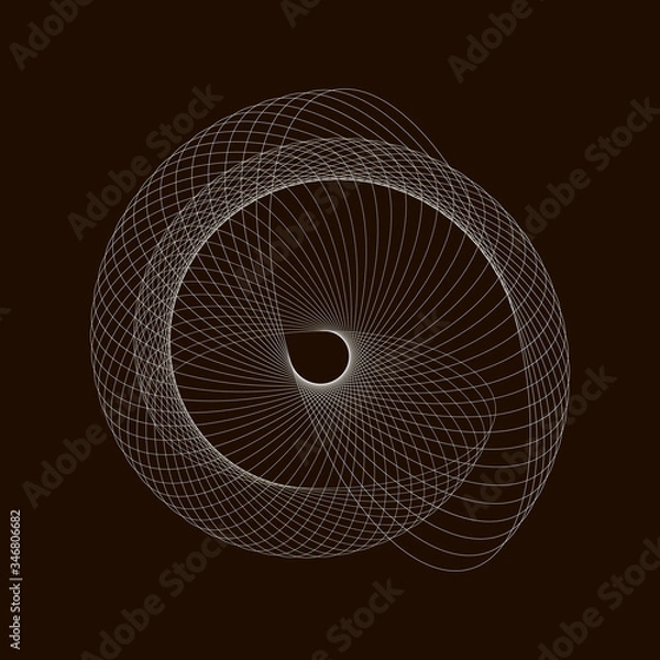 Fototapeta Spirograph abstract element on a black background.