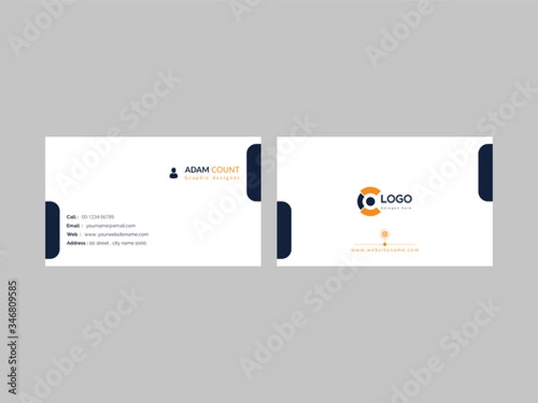 Fototapeta Simple and clean business card template vector design. Modern,creative, or corporate flat business card and visiting card.