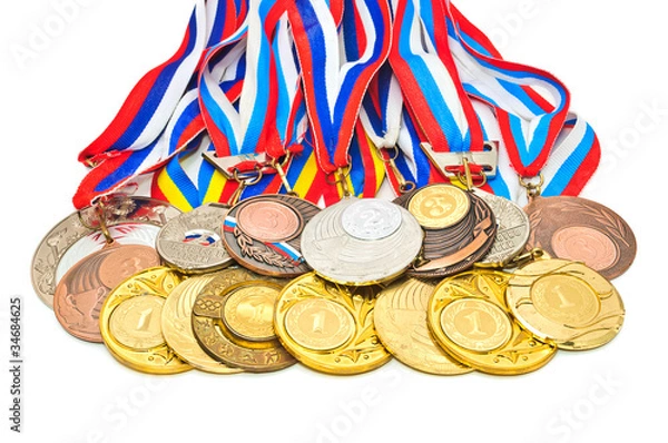 Obraz Sports Medal of the Russian Federation. Isolated on white backgr