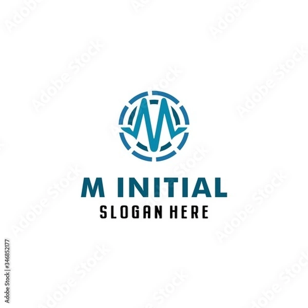 Fototapeta logo M initial  for company