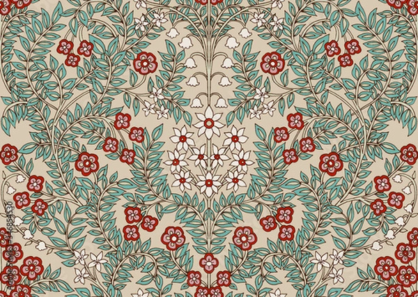 Obraz Hand-drawn Seamless Pattern Design, Paisley Style