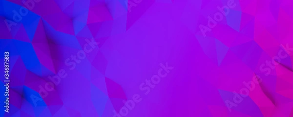 Fototapeta Low polygonal purple background - 3d rendering.