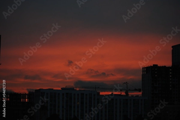 Obraz sunset in the city