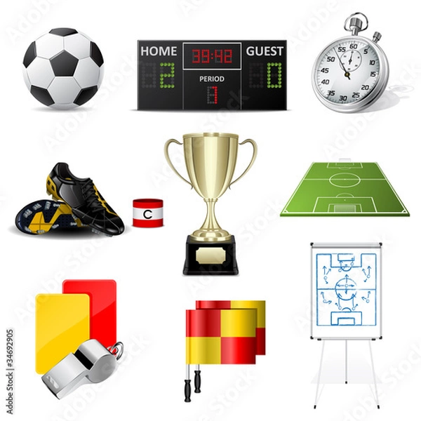 Obraz Vector soccer icons
