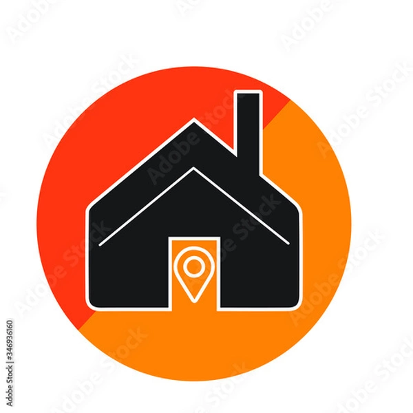 Obraz Web home flat icon for apps and websites