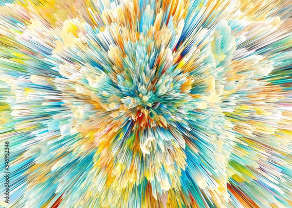 Obraz Modern and trendy colorful explosions for  design of backgrounds, walls ,interiors ,screensavers.3d render