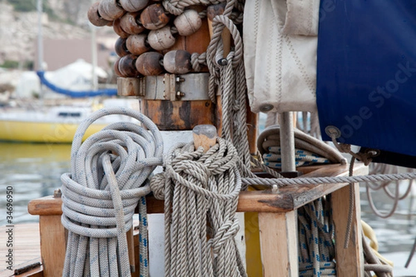 Fototapeta Tauwerk - Segeln