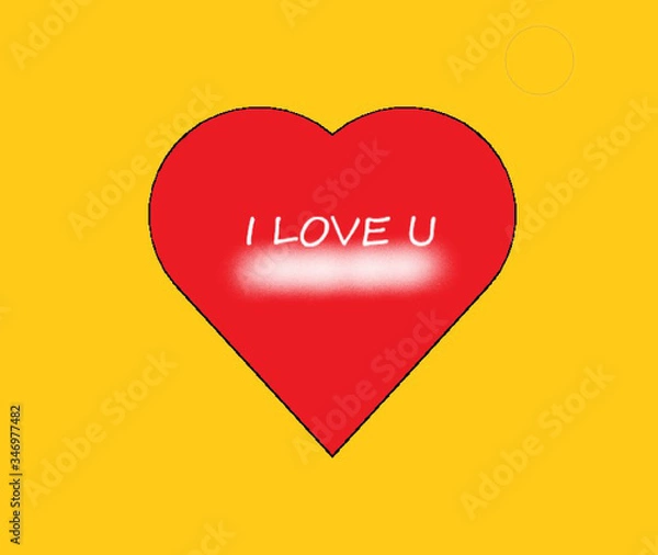 Fototapeta valentine card with red heart