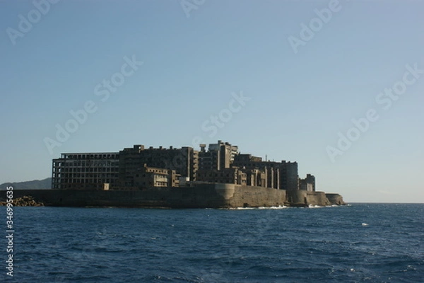 Obraz 長崎、軍艦島、廃墟、軍艦島クルーズ、建物、橋、建築