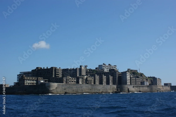 Obraz 長崎、軍艦島、廃墟、軍艦島クルーズ、建物、橋、建築