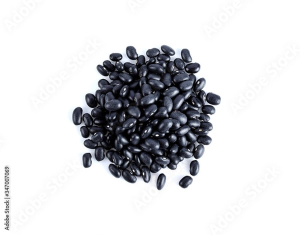 Fototapeta Black beans on white background