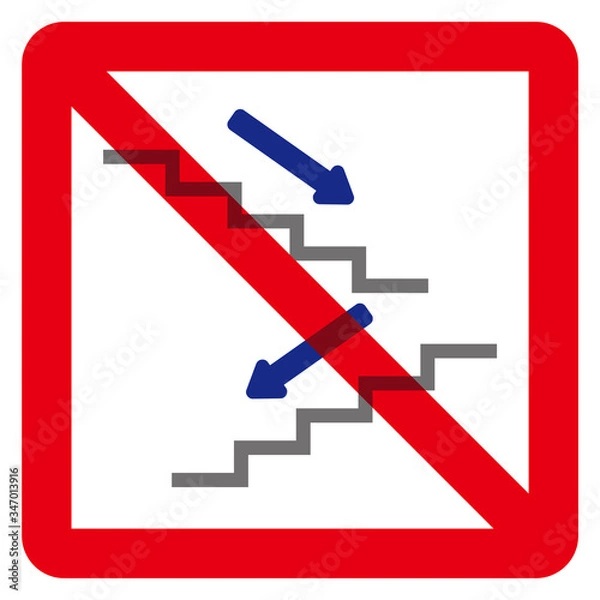 Fototapeta 下り階段禁止マーク