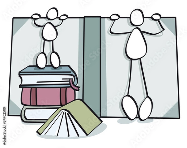 Obraz Father and son learning to see