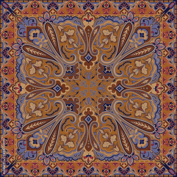 Obraz Traditional Style Colorful Paisley Bandana