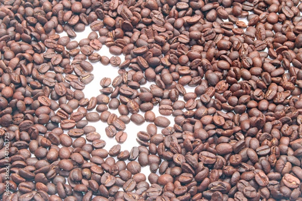 Obraz many coffee beans for texture background