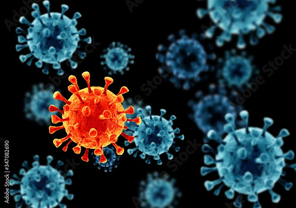 Fototapeta The virus abstract vector 3d microbecomputer virus, allergic bacteria, medical care, microbiology. The pathogen, infectious small cell