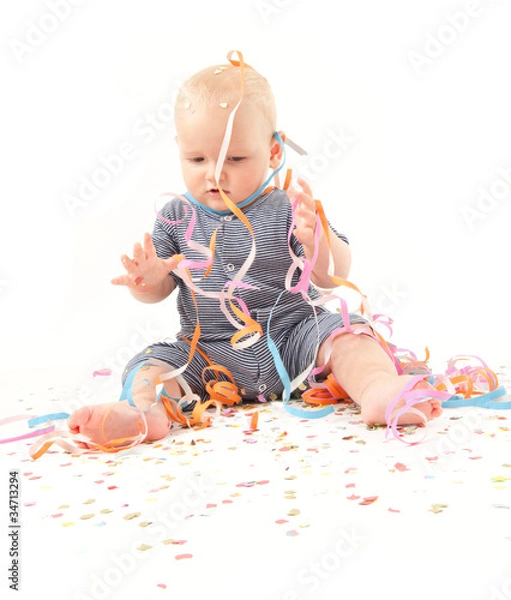 Obraz Baby mit Luftschlangen