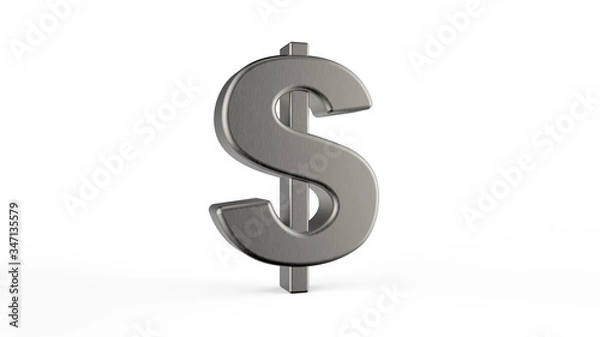 Fototapeta 3d metallic dollar sign