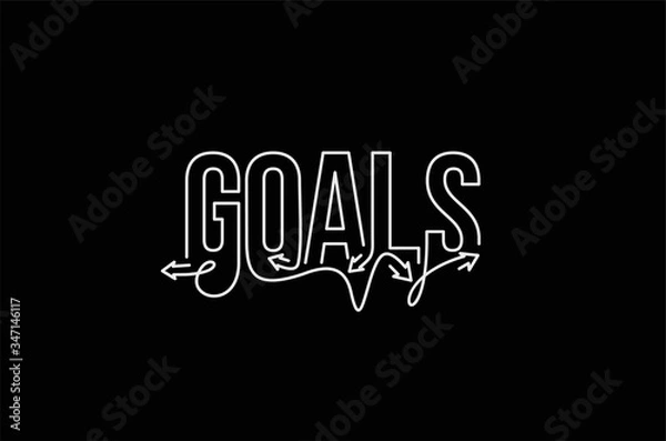 Fototapeta Goals Calligraphic line art Text shopping poster vector illustration Design.
