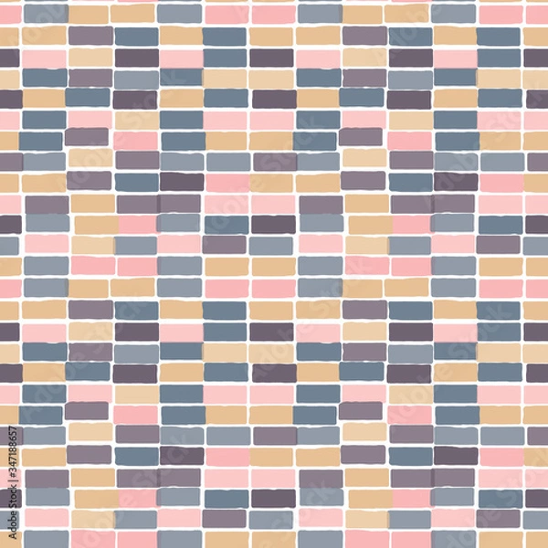 Fototapeta Geometric brick rectangle tile shapes. Vector repeat. Great for home decor, wrapping, scrapbooking, wallpaper, gift, kids, apparel. 