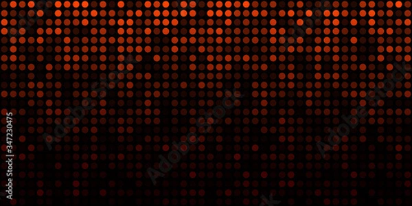 Obraz Abstract orange technology horizontal luminous background. Gradient green digital glow pixel circle texture pattern. Vector red illustration.