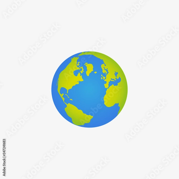 Fototapeta Planet earth flat icon vector. 