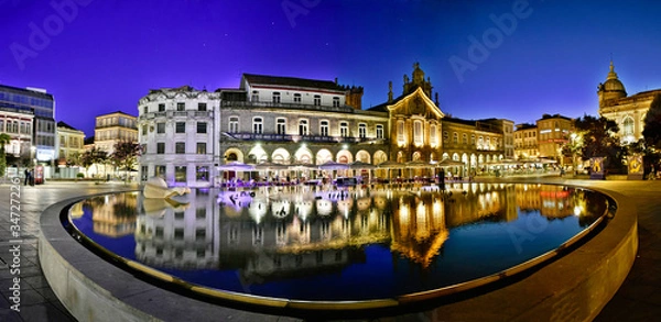 Obraz Braga, Portugal; 3-9-2019; panorama of the fountain at sunset