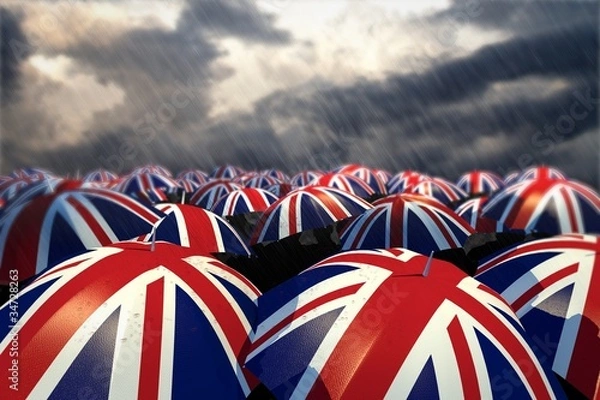 Obraz UK Umbrella Flags