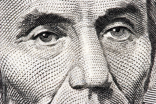 Obraz abraham lincolna z bliska od 5 dolarów
