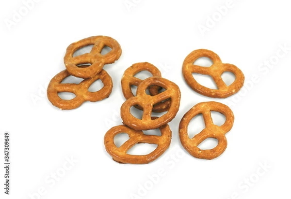 Fototapeta pretzels on a white background.