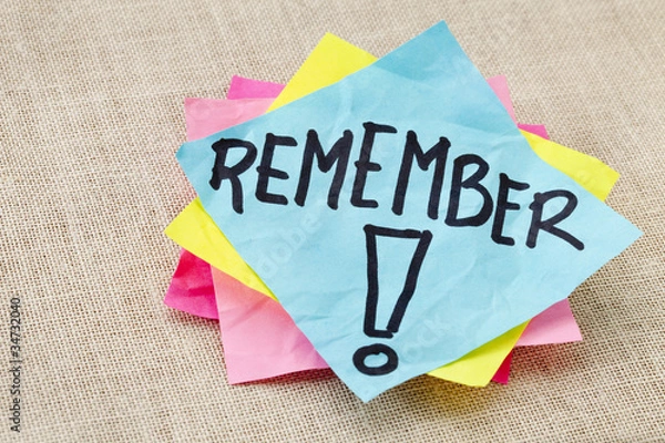 Obraz pamiętaj na karteczce