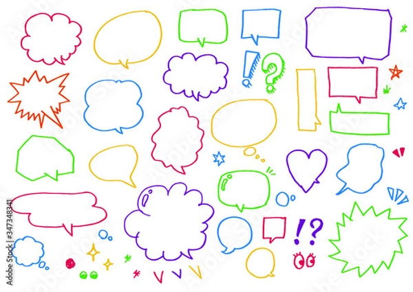 Fototapeta カラフルなふきだしセット