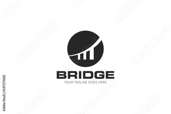 Obraz bridge logo and icon vector illustration design template