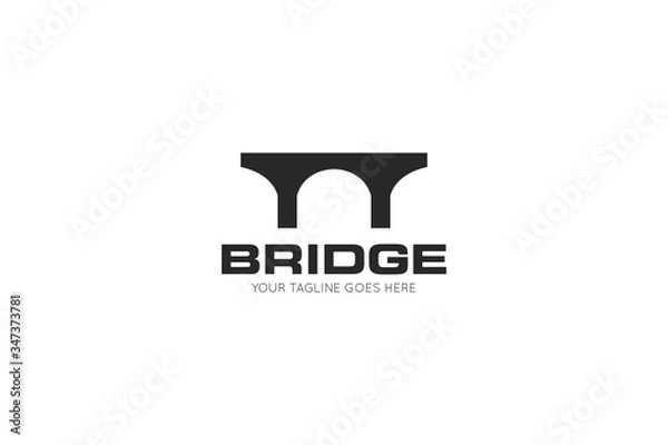 Fototapeta bridge logo and icon vector illustration design template