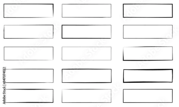 Obraz 筆で描かれた手描きの四角いフレーム