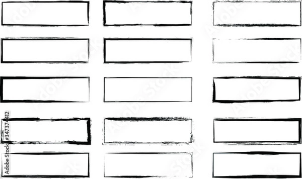 Obraz 筆で描かれた手描きの四角いフレーム