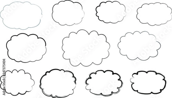 Fototapeta 筆で描かれた手描きのもこもこフレーム