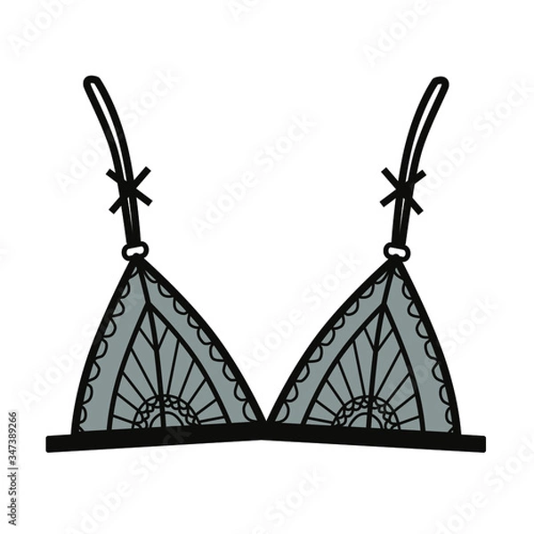 Obraz Bralett. Bra. Lingerie. Simple vector illustration.