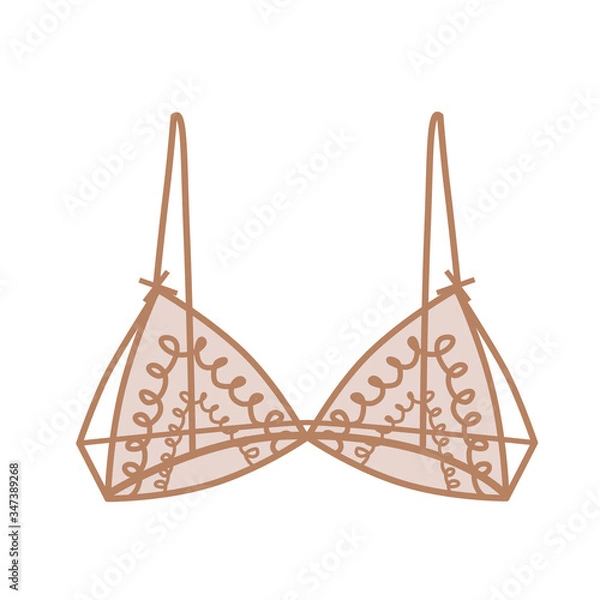 Obraz Bralett. Bra. Lingerie. Simple vector illustration.