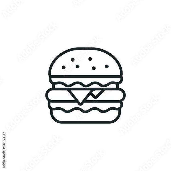 Fototapeta Minimal Burger Icon - Vector 