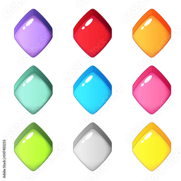 Obraz Cute colorful candy diamond shape for puzzle game.